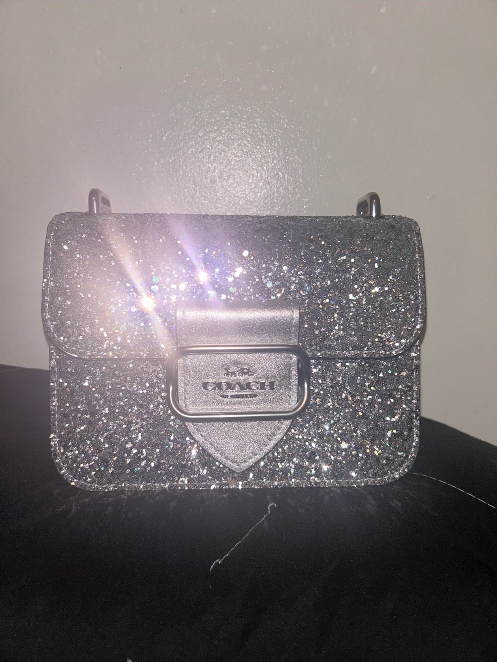 Silver Coach Morgan Glitter handbag